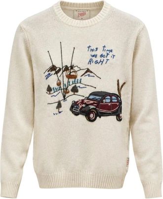 Bob Trui met ronde hals - Heren - Truien - Wit - Maat: XL Wol