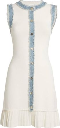 Sandro Paris Denim-Trim Mini Dress Size S