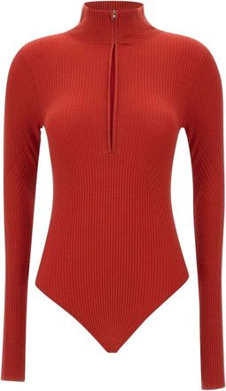 Perfect Moment Stardust Bodysuit - Dames - Sportshirts - Rood - S - Wol - Fitness