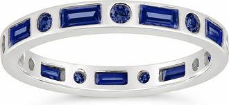 Sterling Forever Sterling Silver Sapphire CZ Ethel Ring