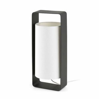 Faro Barcelona L&aacute;mpara metal y textil blanco 40cm