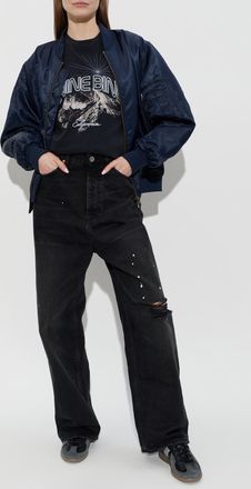 Anine Bing Jacket Leon, Womens, Navy Blue