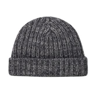 Warm-Me Geribbelde Kasjmier Muts - Heren - Accessoires - Grijs - Maat: ONE Size Kasjmier