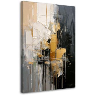 Artgeist Artgeist - Quadro su tela, Forme Astrazione Oro Grigio Tela - 70x100