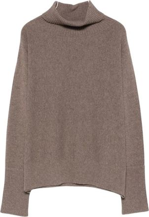D.exterior Truien & Vesten, Dames, Bruin, S, Roll Neck Sweater