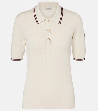 Moncler Polo de algod&oacute;n con pointelle