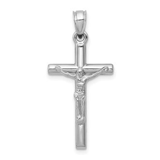 Diamond2Deal 14k White Gold Crucifix Pendant