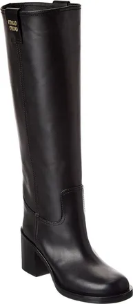 Miu Miu Leather Riding Boot