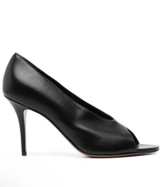 Amina Muaddi Womens Julianne Peep Toe Sandals In Black