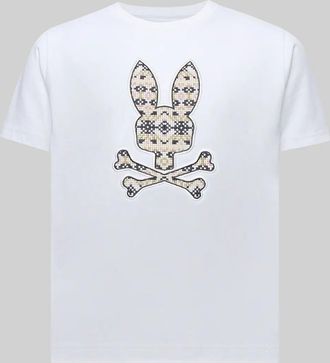 Psycho Bunny Kids Indigo Fair Isle Graphic Tee 100 WHITE / M/10-12