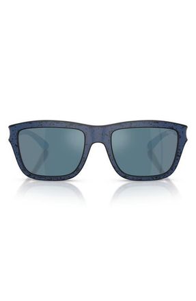 Diesel 55mm Square Sunglasses in Blue Barreling Black/Blue at Nordstrom