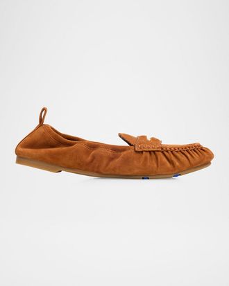 Burberry Fawn Suede Penny Loafers
