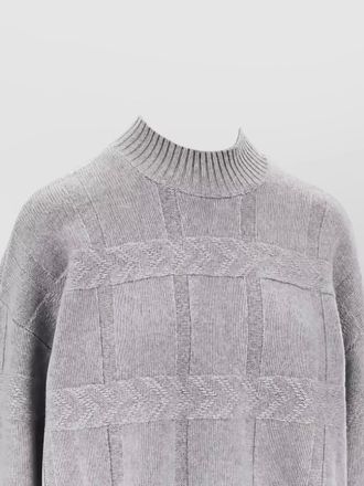 Emporio Armani wool cashmere textured mock neck sweater