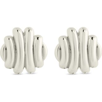 Sterling Forever Rudy Textured Stud Earrings in Silver at Nordstrom