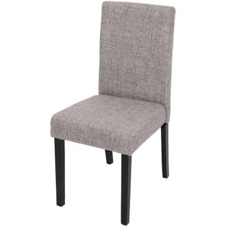 Hhg [nunca Usado] Littau Silla De Comedor, Silla De Cocina, Tela/textil, Gris, Patas Oscuras