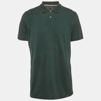 HUGO BOSS Boss By Hugo Boss Dark Green Cotton Pique Pallas Polo T-Shirt