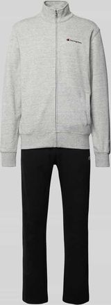 Champion Sweatanzug mit Label-Print in Hellgrau Melange, Gr&ouml;&szlig;e L