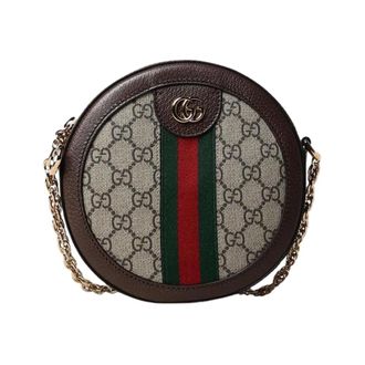 Gucci Cross Body Bags, female, Beige, ONE SIZE, Patterned Oval Crossbody Bag