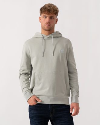 Boss Orange by Hugo Boss Mens Wetalk Pullover Hoodie in Silver Cotton - Size Medium