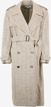 Stella McCartney Oversize-Trenchcoat aus Wolle und Seide mit Fischgr&auml;ten