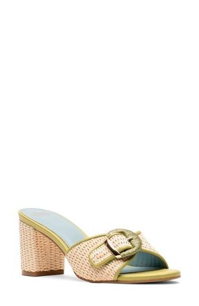 Frances Valentine Taylor Block Heel Sandal in Natural/Green at Nordstrom, Size 9.5