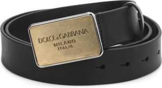 Dolce & Gabbana Plaque buckle leather belt