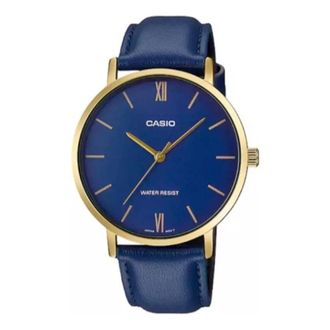 Casio DRESS Series All-match Pointer Mens Quartz Waterproof Mens Blue Analog MTP-VT01GL-2B