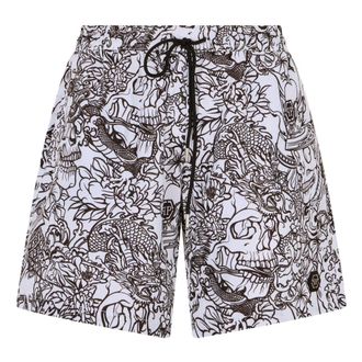 Philipp Plein Ba&ntilde;ador Calavera Estampado Integral - Swimwear - Hombre - Multicolor - 2XL