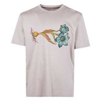 Paul Smith Tops, Heren, Bruin, S, Flower Print T-Shirt