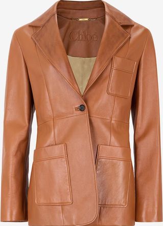 Chlo&eacute; Lederjacke mit glattem Revers