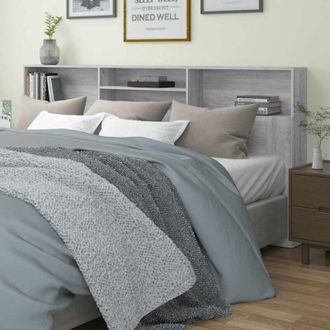 vidaXL Headboard Cabinet Grey Sonoma 220x19x103.5 cm Vidaxl