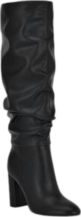 Nine West Womens Magnett Block Smooth Knee High Boots In Black