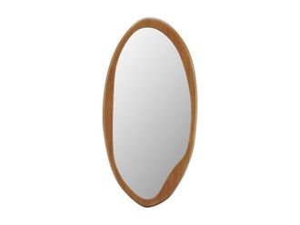 Vente-Unique Oval Mirror In Rubberwood - L. 50 X H. 100 Cm - Natural - FUJIAN in Light Oak