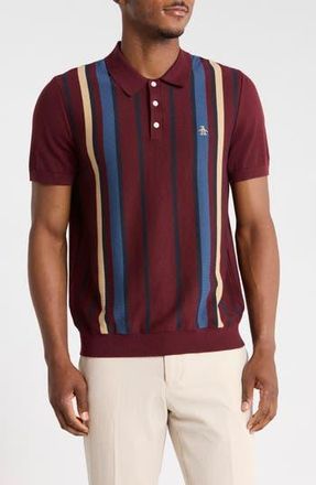 Original Penguin Stripe Cotton Polo Sweater in Port Royale at Nordstrom Rack, Size Xx-Large