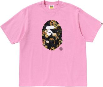 A Bathing Ape Vacation Pattern Ape Head Relaxed Fit T-Shirt Pink 1L30-110-335-PNK