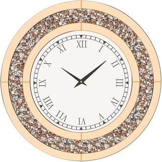 OEM Reloj De Pared, Elegante Dise&ntilde;o De Cristal, Perfecto Para Decoraci&oacute;n Moderna, Tono Tostado, 60 Cm (24 Pulgadas)
