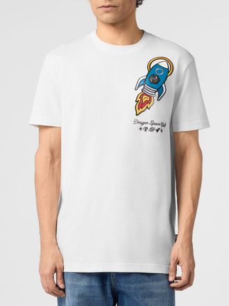Philipp Plein T-shirt in cotone con logo ricamato a contrasto