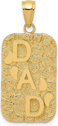 Diamond2Deal 14k Yellow Gold DAD Gold Nugget Dog Tag Pendant