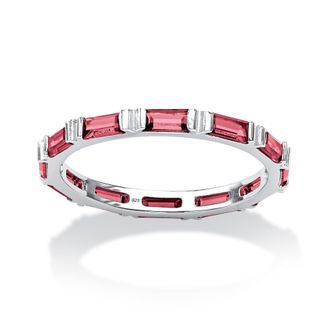 Palm Beach Jewelry Birthstone.925 Sterling Silver Eternity Band