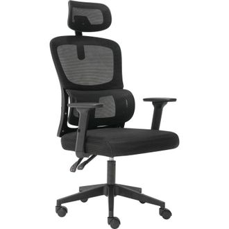 Levede Office Computer Chair Mesh Ergonomic Lumbar Support with 3D Armrest Headrest