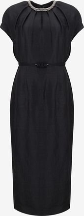 Roland Mouret Seidenjacquard-Midikleid mit Kristallen