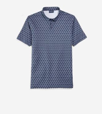 Cole Haan Mens Cobbler Polo Shirt - Blue Size Medium