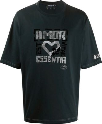 Dolce & Gabbana Black Cotton Mens T-Shirt