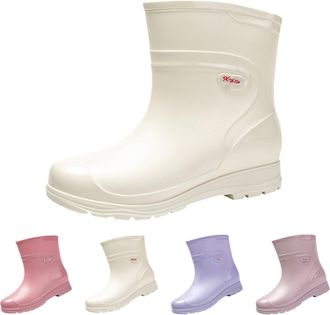 Generic Wellingtons Boots, Womens Wellies Fashion Ankle Boots, Ladies Chelsea Booties Waterproof Rainboots, Casual Fashion Rubber Rain Shoes for Garden Fishin