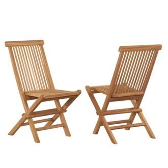 Wanda Collection Conjunto de 2 sillas plegables de teca maciza
