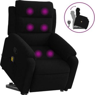 vidaXL Sill&oacute;n Reclinable De Masaje Elevable Terciopelo Negro Vidaxl