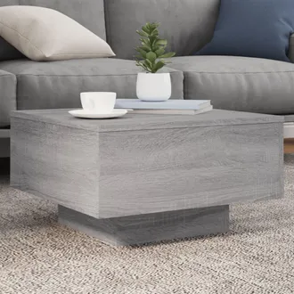 vidaXL Tavolino Da Soggiorno Con Luci Led Grigio Sonoma 55x55x31 Cm - Vidaxl