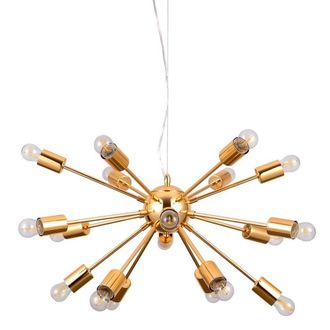 Netlighting Modern Hanging Pendant Golden 18 Light E27 in Gold