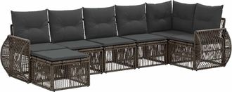 vidaXL Conjunto De Sof&aacute;s De Jard&iacute;n 7 Uds. Gris Y Gris Oscuro Vidaxl