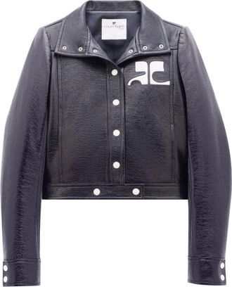 Courr&egrave;ges Reedition Vinyl Jacket - Dames - Zomerjassen - Blauw - 2XS - Katoen - Jassen